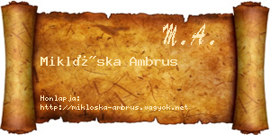 Miklóska Ambrus névjegykártya